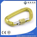 D Shaped Aluminum Small Carabiner Keychain with custom logo for wholesale